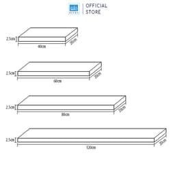 Thumbnail Kệ Thanh Ngang Rộng 20cm, Gỗ Dày 25mm Treo Tường Màu Trắng SIB Decor KT005 2