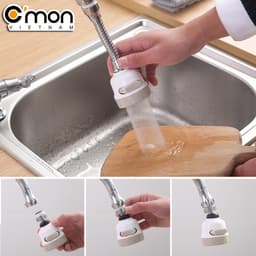 Thumbnail Đầu vòi rửa bát tăng áp điều hướng trục lò xo 17cm xoay 360 độ 3 chế độ nước C'MON DV-04 4