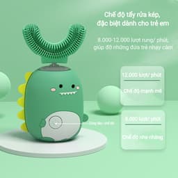 Thumbnail Bàn chải đánh răng ApiYoo C01 bằng điện họa tiết khủng long kiểu chữ U có chức năng giọng nói sạc lại được cho trẻ em 3