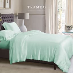 Thumbnail Bộ Chăn Ga Gối Lụa Cao Cấp NITE9SILK TRAMDO BEDDING Màu Xanh Ngọc 2