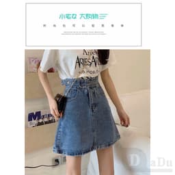 Thumbnail Chân váy jean Xếp Ly Dáng Chữ A Thời Trang Cho Nữ 3