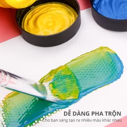 Thumbnail Màu Nước Goat Gouache Deli Pha Sẵn Dạng Hũ 100ml Cao Cấp - Màu Đậm Đặc Mịn Dễ Hòa Trộn Vẽ Tranh Tô Màu Chuyên Nghiệp 2