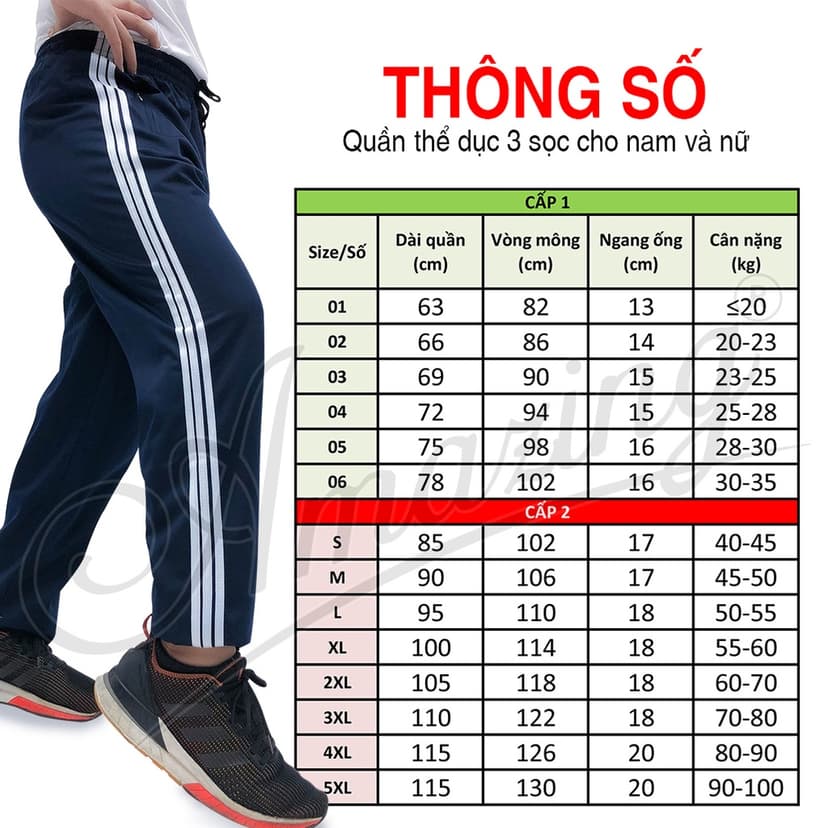 Ảnh Quần thun thể dục 3 sọc màu xanh Amazing, đồng phục đi học lưng chun, đồ thể thao nam nữ các cấp 2