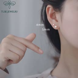 Thumbnail Khuyên tai bạc unisex TLEE bi minidot basic cá tính TLEE JEWELRY B0207 4