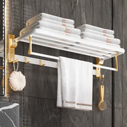 Thumbnail Meidoo Phòng không khoan Khăn Rack Dày Platinum Lưu trữ Rack/Kim loại nhôm treo tường 3
