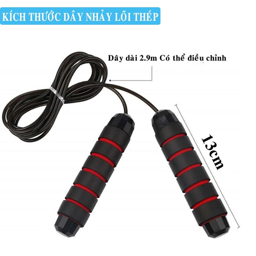 Ảnh Bộ Dây Nhảy Tập Gym Đấm Bốc Boxing Lõi Thép dẻo Cao Cấp Có Thể Điều Chỉnh Độ Dài Chống Rố Chính Hãng Amalife 2