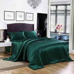 Thumbnail Bộ Chăn Ga Gối Lụa Cao Cấp TRAMDO BEDDING Màu Xanh Lá Cây 1