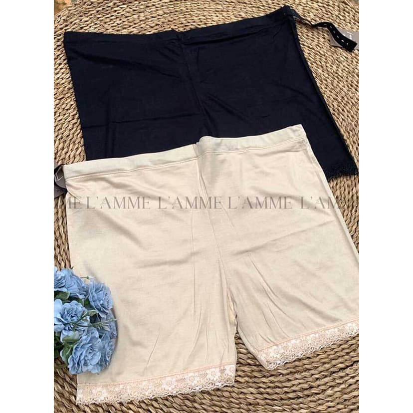Ảnh Quần Trong Váy bầu chất cotton co giãn tốt mềm mát, có dây kéo điều chỉnh eo thoải mái By L'AMME 3