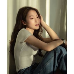 Thumbnail idée Áo thun nữ ôm cổ tròn tay ngắn vải thun cotton gân 3
