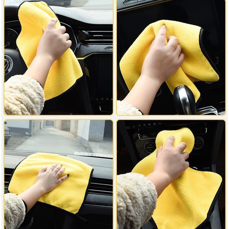 Ảnh Bộ Combo Khăn và Chổi Lau Xe Ô Tô Loại To 60*30CM Sợi Siêu Thấm Microfiber Dùng Cho Xe Ô Tô Xe Tải Xe Khách Amalife 1