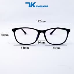 Thumbnail Gọng kính cận nam nữ mắt chữ nhật màu đen nhựa dẻo 7K0873 tròng kính 0 độ giả cận chống ánh sáng xanh, tia UV 2