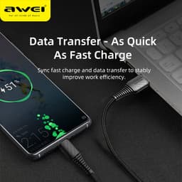 Thumbnail Dây sạc Awei CL-69 Sạc nhanh 40W USB Type C Dây bện nylon An Toàn Ổn Định Chính hãng 3