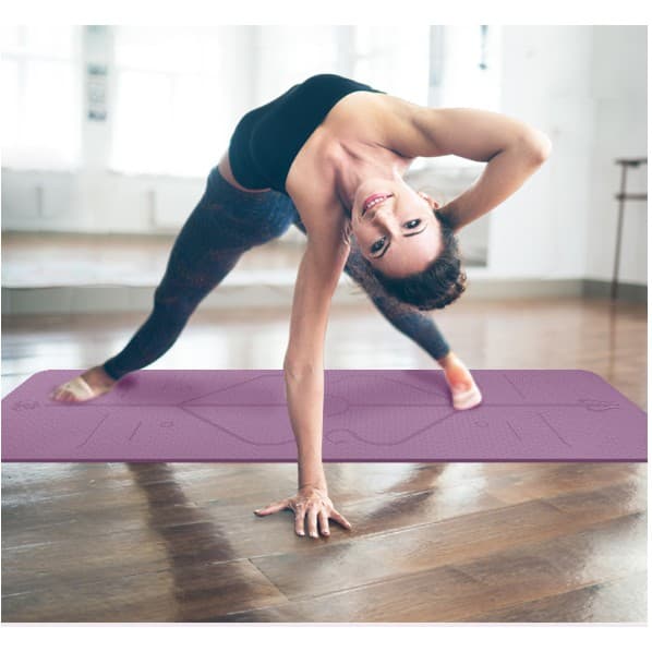 Ảnh Thảm Tập Yoga 2 Lớp TPE 6mm 8mm Từ 79k Có Định Tuyến Tập Gym Thiền Pilates Chống Trượt Chính Hãn Amalife 2