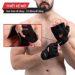 Thumbnail Găng tay hở ngón, bao tay tập gym nam nữ GoodFit GF202G đệm silicone chống trượt, vải đục lỗ thoáng khí 2