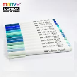 Thumbnail Bút lông đầu cọ mềm Marvy Uchida 1100 ( Tone Xanh-xanh lá ) 2