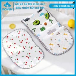 Thumbnail Gối Xô BONNY 10 Lớp Siêu Mềm Mại Và Thấm Hút Mồ Hôi Dành Cho Bé (KT:40x25Cm) 1