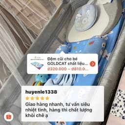 Thumbnail Đệm Cũi Vải Cho Bé GOLDCAT Size 60x120CM, Chất Liệu Bông Ép Tiêu Chuẩn 5cm Đàn Hồi Tốt Thấm Hút Mồ Hôi 4