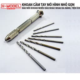 Thumbnail Bộ khoan tay và bộ 10 đầu khoan chuyên dụng mô hình hỗ trợ khoan demo hoặc gắn metal Part X- MODEL 1