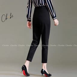 Thumbnail Quần tây nữ Choobe lưng cạp cao âu công sở đẹp màu đen đồ đi học form chuẩn tôn dáng Q32 1