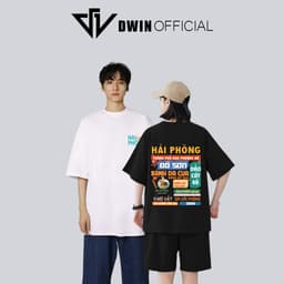 Thumbnail Áo thun unisex Hải Phòng thời trang Dwin basic tee phông trơn nam nữ tay lỡ oversize form rộng 1