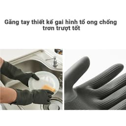 Thumbnail Găng tay rửa chén cao su tự nhiên LocknLock ETM830, ETM831, ETM832, size S M L ,có móc treo - K-MALL 3