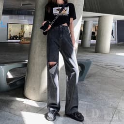 Thumbnail Quần dài jean rách kiểu thời trang cá tính dành cho nữ 1
