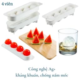 Thumbnail Khay đá tròn Kari 4 viên Inochi, chất liệu nhựa PP an toàn 3