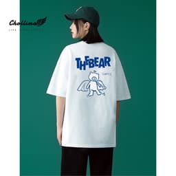 Thumbnail Áo thun unisex tay lỡ Chollima form rộng in chữ THE BEAR  AT008 chất vãi cotton co giãn 2 chiều mát 3