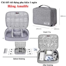 Thumbnail Túi Đựng Phụ Kiện Công Nghệ 1 Ngăn Điện Thoại Chống Nước, Chống Sốc Cao Cấp Chính Hãng Amalife 2