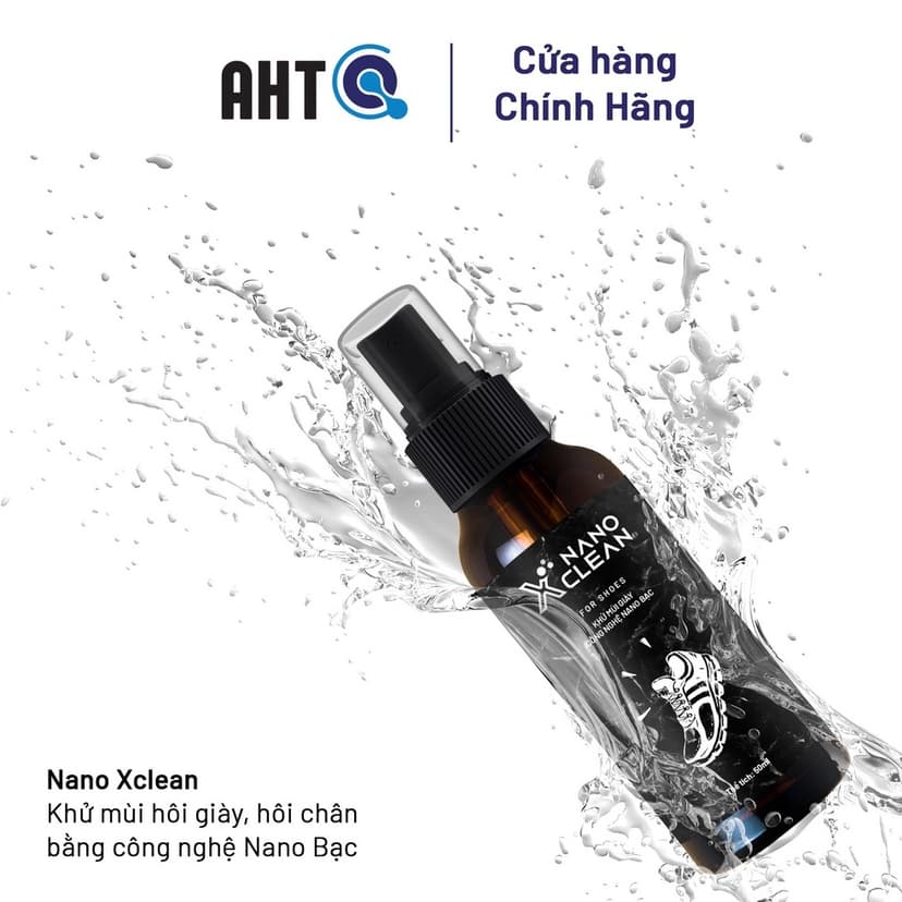 Ảnh Xịt Khử Mùi Giày Nano Xclean Nano Bạc AHTC 50ml Khử Mùi hôi giày hôi chân, Diệt Khuẩn Giày Dép 1