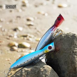 Thumbnail Kingdom Mồi Câu Cá Nổi Popper 80mm / 9.5g 100mm / 16g 130mm / 36g Bass Mồi Chuột Lớn Có Lỗ Trên Đầu Mồi Câu Cá Topwater Model 5285 4