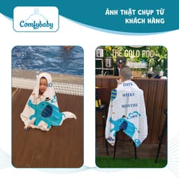 Thumbnail Khăn tắm cho bé - made in Việt Nam 100% Cotton Comfybaby - phù hợp sử dụng như chăn đắp, quấn ủ bé 4
