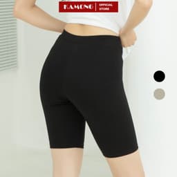 Thumbnail Quần legging đùi nữ KAMONG vải cotton dẻo co dãn tốt cạp cao dáng ngắn LG001 1