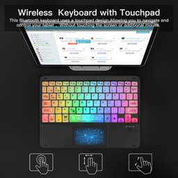 Thumbnail Bàn phím không dây bluetooth GOOJODOQ đèn LED RGB thích hợp cho iPad Pro Air Xiaomi Huawei Android Windows 4