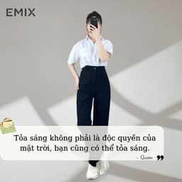 Thumbnail Quần tây công sở ống suông CẠP CAO EMIX dài 100cm ,vải tuyết mưa 0995/P2K7 1