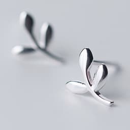 Thumbnail Khuyên tai bạc Lá non Bông tai bạc Tiệm bạc 21 Centimeters 2