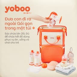 Thumbnail Balo bỉm sữa đa năng cho mẹ và bé Yoboo YB-005 chống thấm nước sức chứa lớn 20L nhiều ngăn chứa đồ - Hàng chính hãng 4
