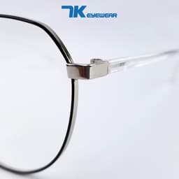 Thumbnail Gọng kính cận nam nữ mắt tròn màu vàng hồng, đen, bạc 7K6611. Tròng giả cận 0 độ chống ánh sáng xanh, tia UV 4