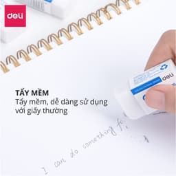 Thumbnail Gôm Tẩy Deli Màu Trắng - Tẩy Sạch Ít Vụn Tẩy - Phù Hợp Cho Học Sinh, Sinh Viên, Văn Phòng Thi Trắc Nghiệm, Vẽ, Ghi Chép 2