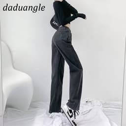 Thumbnail Quần jean dài daduhey ống đứng rộng eo cao phiên bản Hàn Quốc thời trang mới 2022 cho nữ 4