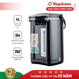 Thumbnail Bình Thuỷ Điện Đun Nước Nóng Giữ Nhiệt Di Động NAGAKAWA NAG0404 (4 Lít)/NAG0405 (5L) Công Suất 750w, Inox 304, BH 1 Năm 1