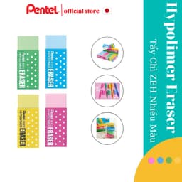 Thumbnail Tẩy Chì Ít Bụi Pentel ZEH-05CME Nhiều Màu Sắc Tẩy Mềm Hạn Chế Rách Giấy An Toàn Sức Khoẻ 3