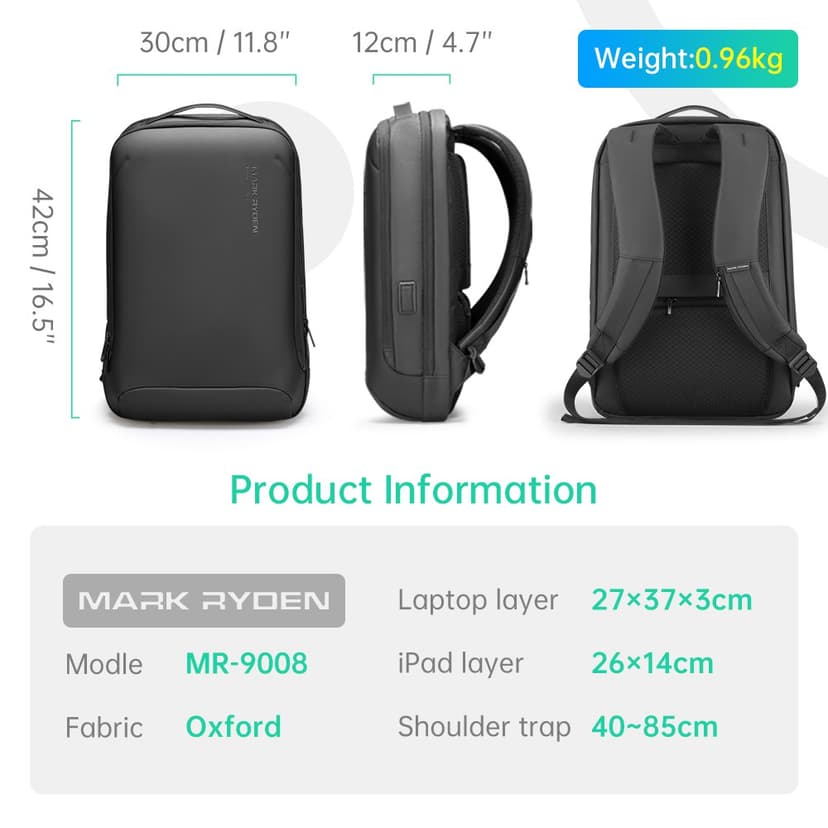 Ảnh Balo MARK RYDEN siêu mỏng thích hợp dùng đựng laptop phong cách doanh nhân 4