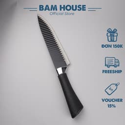 Thumbnail Dao bếp Nhật Bản Bam House lưỡi thép siêu bén cán cao su cao cấp mũi nhọn DGSN02 1