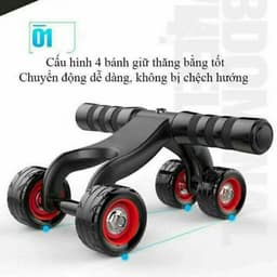 Thumbnail Dododios Con Lăn Tập Cơ Bụng 6 Múi Có 4 Bánh Chắc Khỏe Tập Gym Thể Dục Tại Nhà + Tặng Miếng Thảm - Sản Phẩm Chính Hãng 2