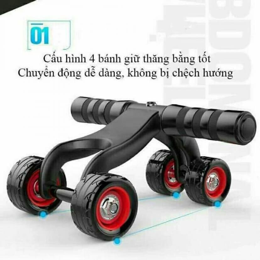 Ảnh Dododios Con Lăn Tập Cơ Bụng 6 Múi Có 4 Bánh Chắc Khỏe Tập Gym Thể Dục Tại Nhà + Tặng Miếng Thảm - Sản Phẩm Chính Hãng 2