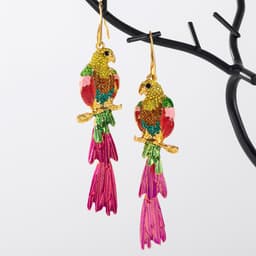 Thumbnail Bông tai PINKDUDU OG078 dáng dài đính đá nhiều màu thời trang cho nữ 2