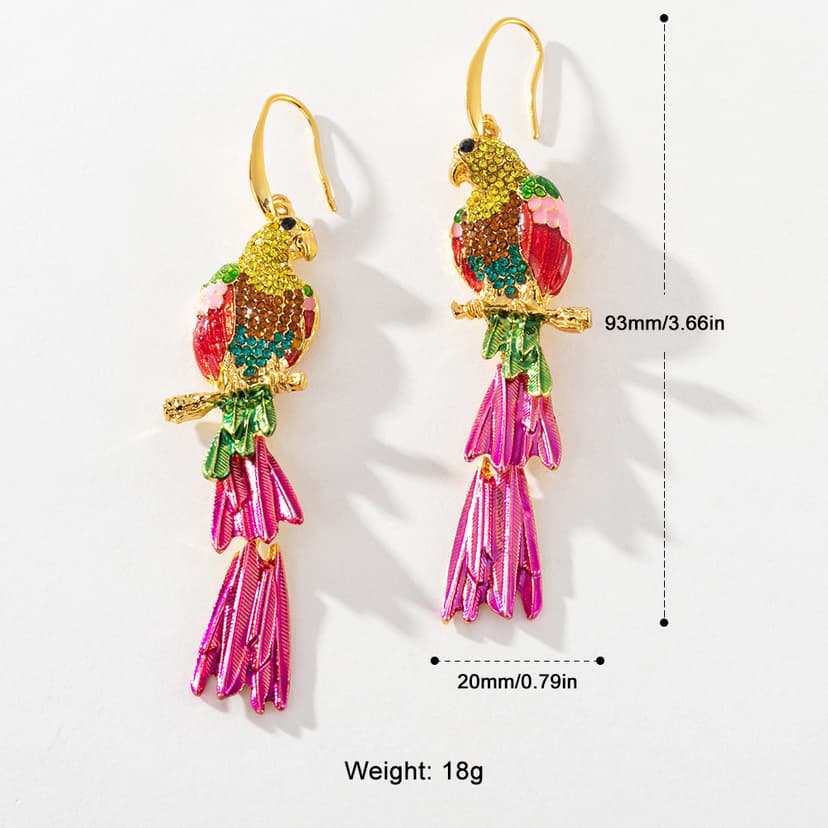 Ảnh Bông tai PINKDUDU OG078 dáng dài đính đá nhiều màu thời trang cho nữ 3