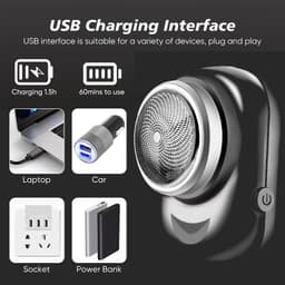 Thumbnail Máy cạo râu KEMEI mini chống thấm nước sạc được tiện lợi dành cho nam 2
