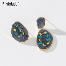 Thumbnail Khuyên tai Pinkdudu PD744 bằng hợp kim thiết kế đơn giản phong cách cổ điển thời trang cho nữ 1